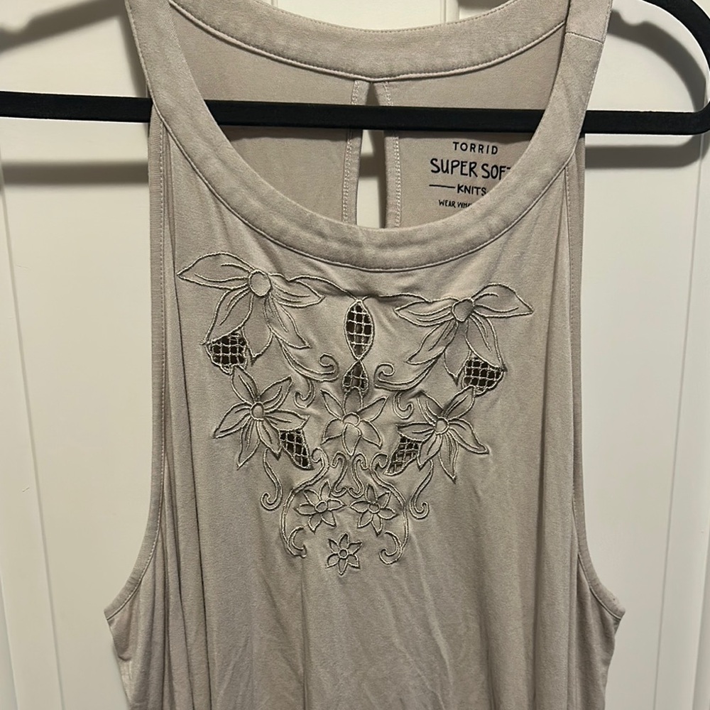 Torrid SuperSoft Tan Halter Tank Top - Picture 3 of 4